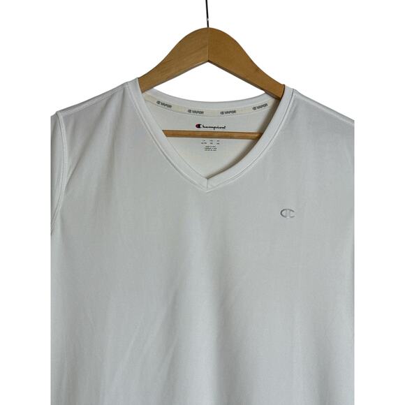 Champion Women's V-Neck Short Sleeve Vapor Select Tee Pullover Size XL White - Picture 4 of 7